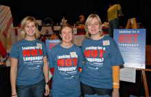 UW Finnish instructors Lotta, Mia and Karoliina at the Finnish Community Bazaar 2006