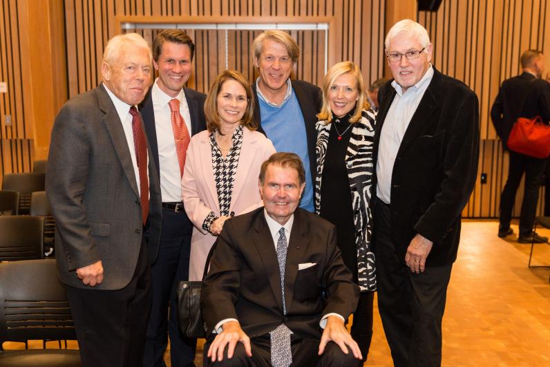 Nov. 8th gathering to honor Kim Nesselquist  (L-R) Rick Peterson, Andy Nestingen, Krystn Nesselquist, Kim Nesselquist, Eric Nelson, Kristiina Hiukka, and Terje Leiren