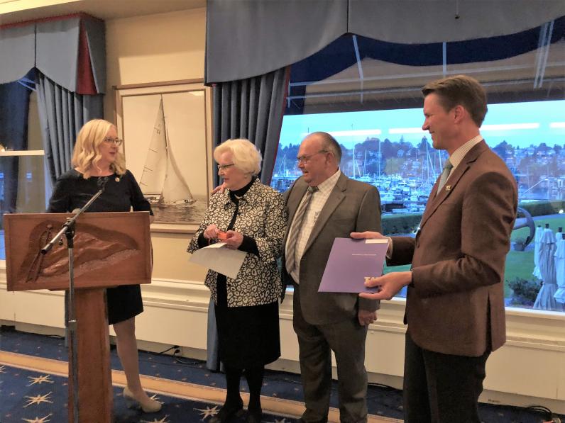 Recognition ceremony for Georg and Nina Pedersen 