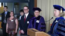 Graduates and speaker at 2006 graduation ceremony