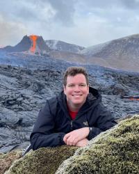 Picture of me with an active volcano in Iceland