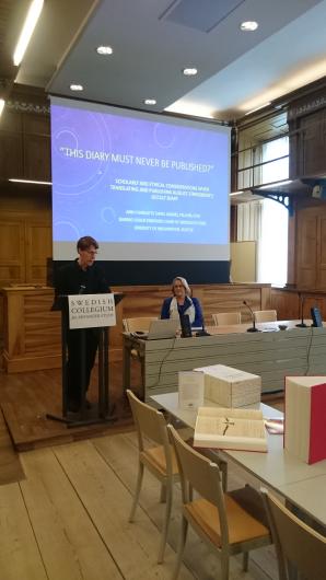 Professor Lotta Gavel Adams at the Swedish Collegium for Advanced Studies (r)