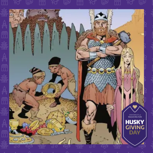 Norse Mythology comic in Husky Giving Day frame