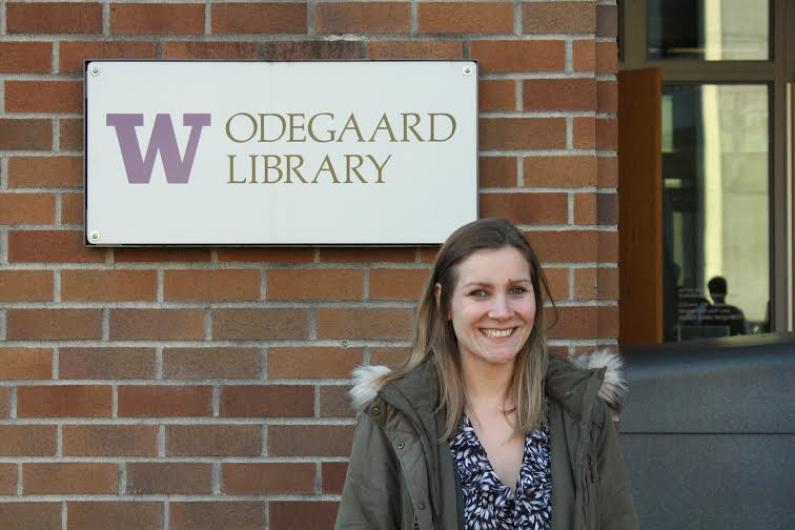 Julie Ane Ødegaard at the Odegaard Library