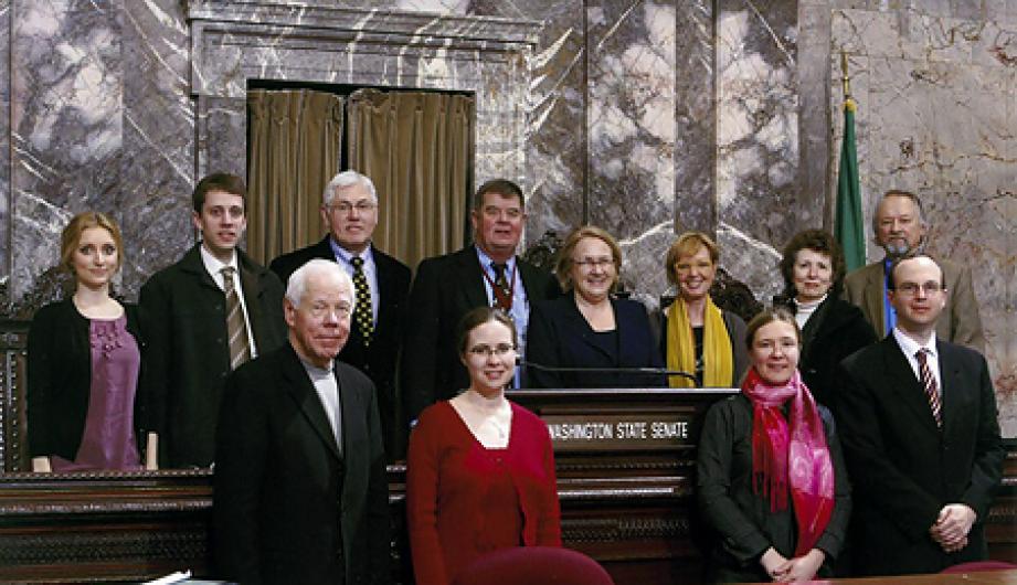 Senator Ken Jacobsen with UW Scandinavian Studies faculty and students