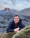 Picture of me with an active volcano in Iceland