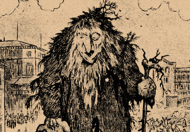 illustration from folk tale of large troll