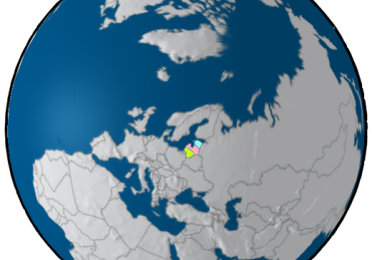 picture of the globe with the Baltic nations highlighted