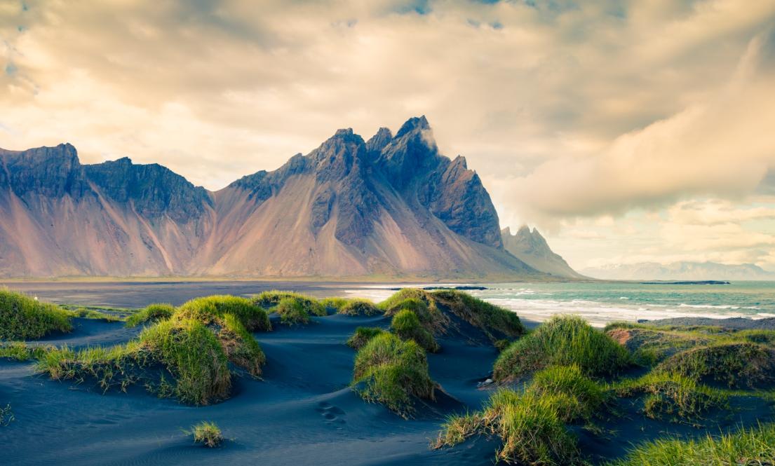 Jagged mountain peaks in Scandinavia